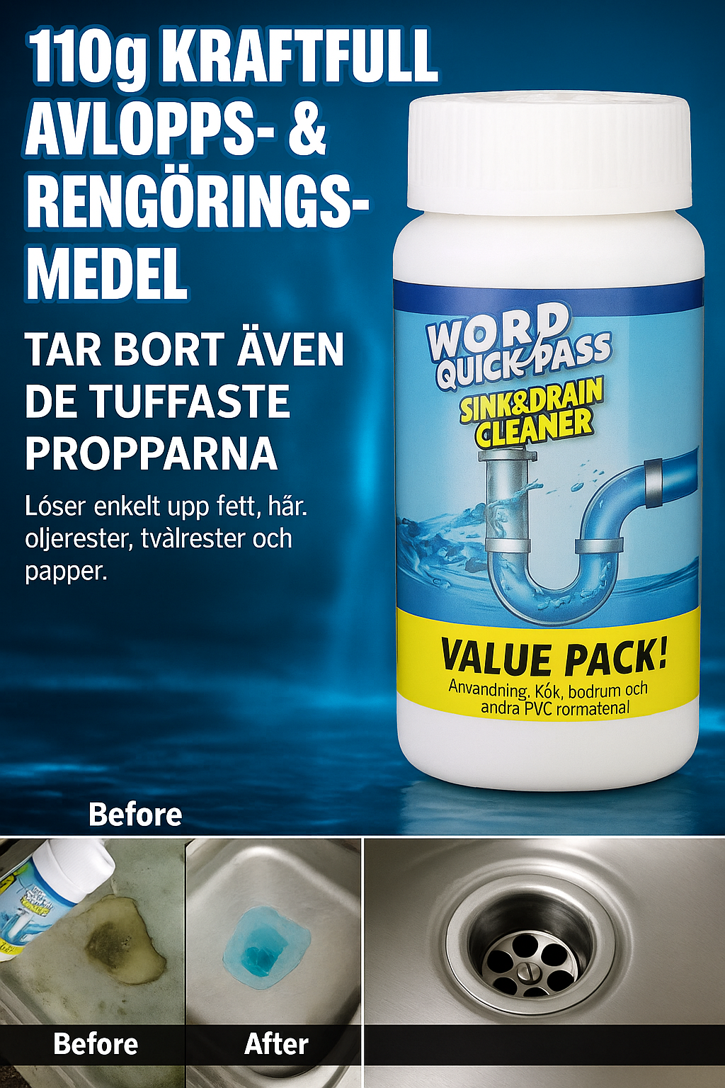 RENGÖRING AV VASKHÄLL OCH AVLOPP